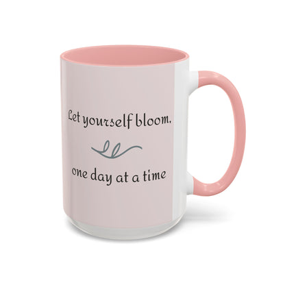 Pretty in Pink 'Let Yourself Bloom One Day at a Time' Accent Coffee Mug (Additional Size)
