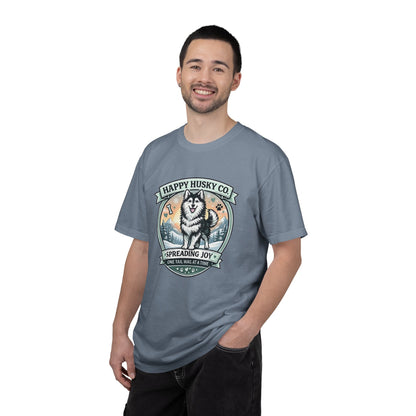 Unisex Adult Happy Husky Co. Design Logo T-Shirt — "Spreading Joy One Tail Wag At A Time" Graphic Tee (Additional Colors)