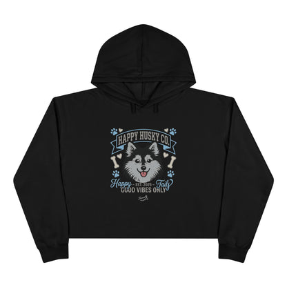 Happy Husky Co. 'Happy Tails, Good Vibes Only' Crop Hoodie (Additional Colors)