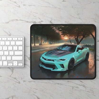 Turquoise Sports Car Gaming Mouse Pad
