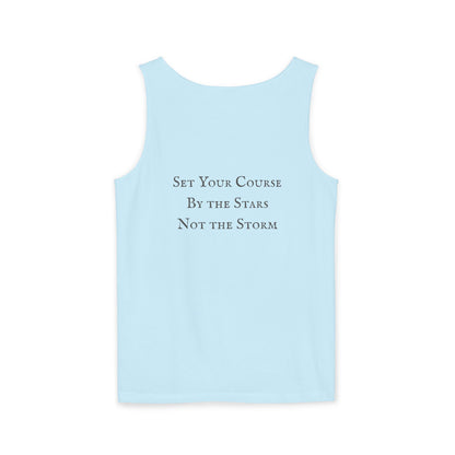 Unisex Adult Nautical Sailboat Tank Top — 'Set Your Course By The Stars, Not The Storm' Beach Graphic Tank (Additional Colors)