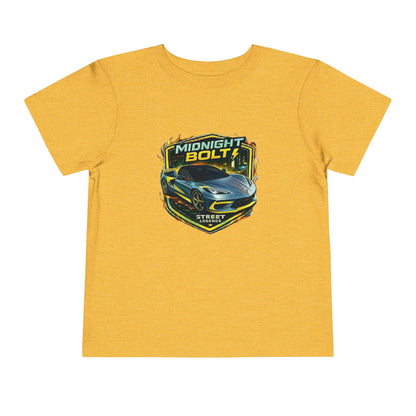 Toddler 'Midnight Bolt' Blue Sports Car Theme Street Legends Series Short Sleeve Tee (Additional Colors)