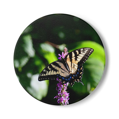 Nature-Inspired Butterfly Garden Collectible Ceramic Coaster, 1 Piece