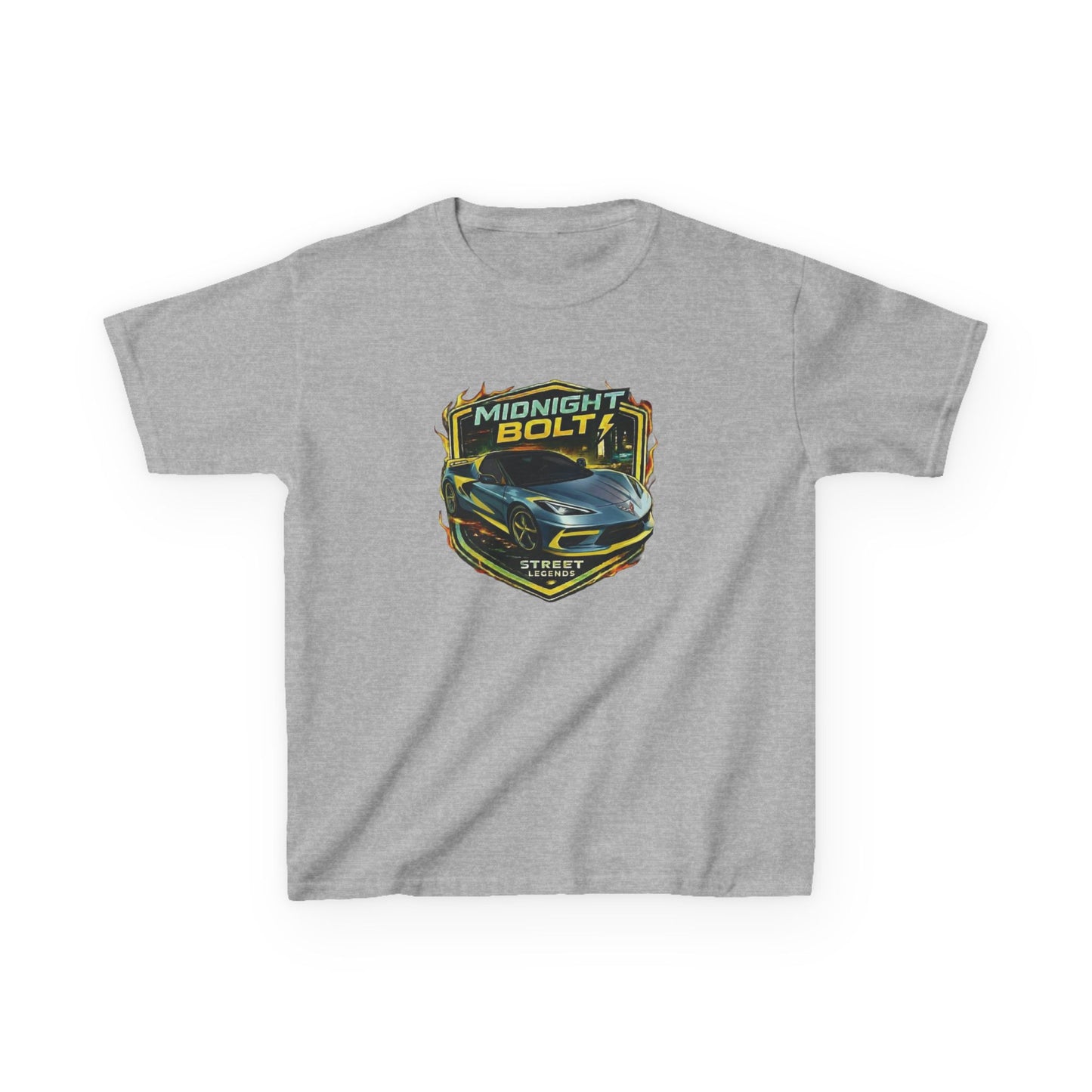 Kids Blue 'Midnight Bolt' Sportscar Theme Street Legends Series Cotton Tee (Additional Colors)