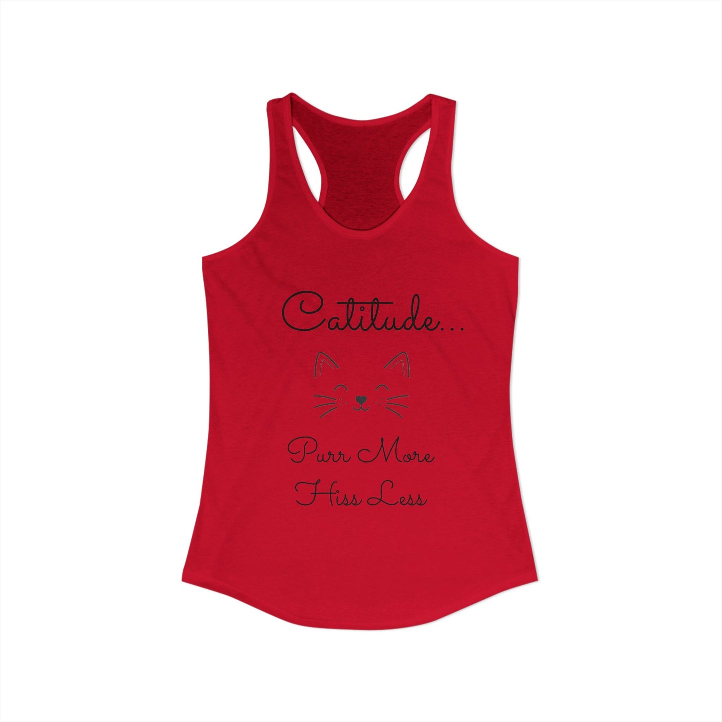 Catitude - 'Purr More Hiss Less' Double-Side Design Women's Racerback Tank Top (Additional Colors)
