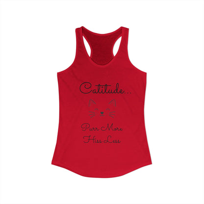 Catitude - 'Purr More Hiss Less' Double-Side Design Women's Racerback Tank Top (Additional Colors)