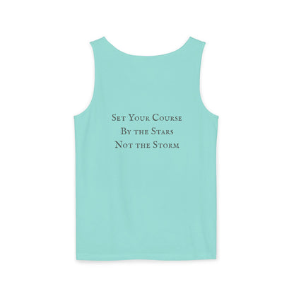 Unisex Adult Nautical Sailboat Tank Top — 'Set Your Course By The Stars, Not The Storm' Beach Graphic Tank (Additional Colors)