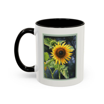 Nature Sunflower Art Ceramic Coffee Mug (11oz & 15oz, Additional Colors)