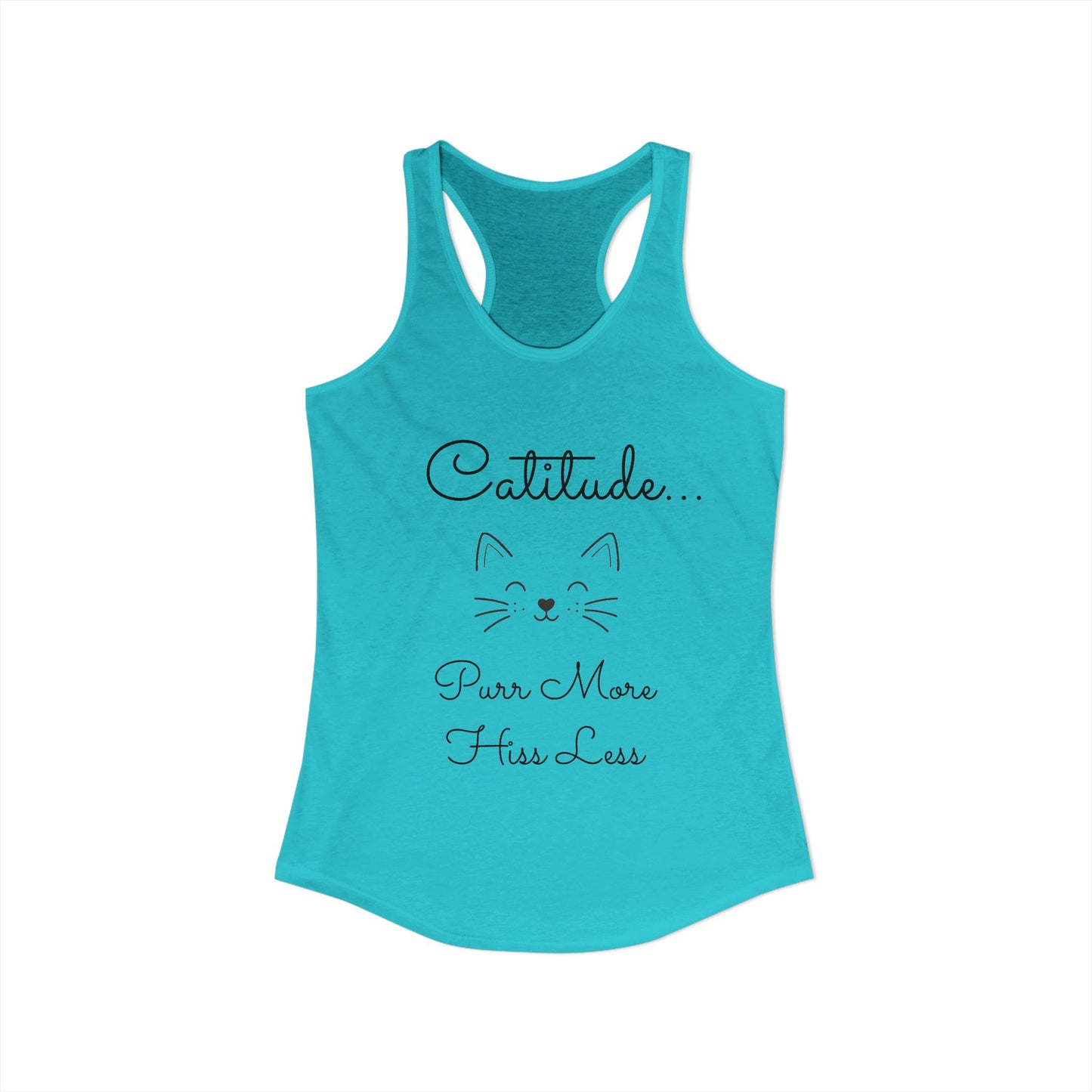 Catitude - 'Purr More Hiss Less' Double-Side Design Women's Racerback Tank Top (Additional Colors)