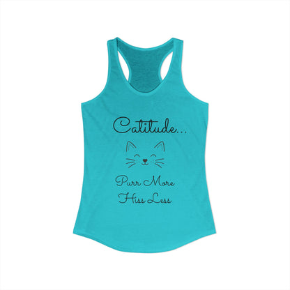 Catitude - 'Purr More Hiss Less' Double-Side Design Women's Racerback Tank Top (Additional Colors)