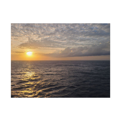 Nature Sunset Over the Ocean Water Wall Art Print