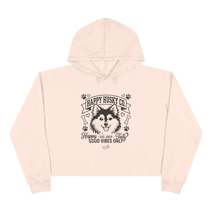 Happy Husky Co. 'Happy Tails, Good Vibes Only' Crop Hoodie (Additional Colors)