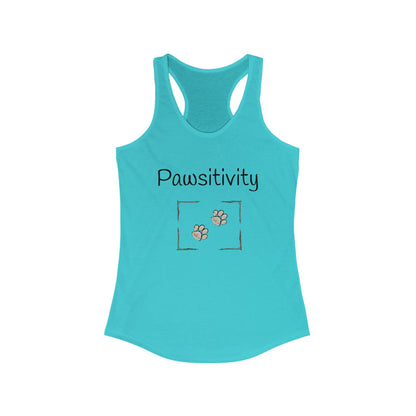 Women's 'Pawsitivity' Racerback Tank Top (Additional Colors)