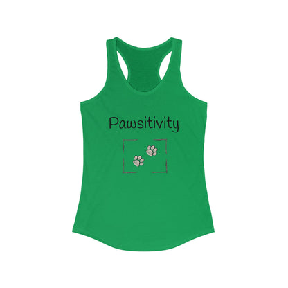 Women's 'Pawsitivity' Racerback Tank Top (Additional Colors)
