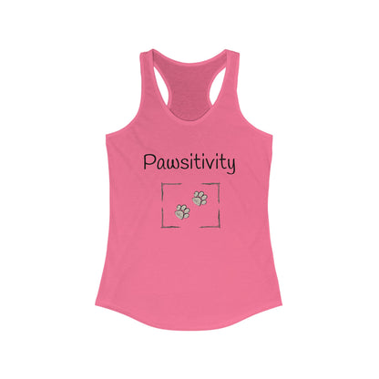 Women's 'Pawsitivity' Racerback Tank Top (Additional Colors)