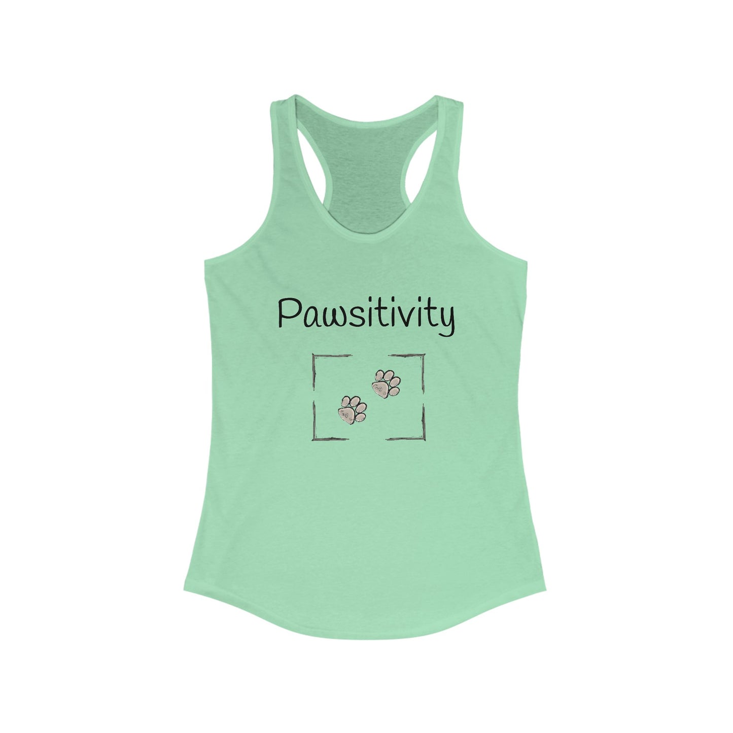 Women's 'Pawsitivity' Racerback Tank Top (Additional Colors)