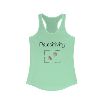Women's 'Pawsitivity' Racerback Tank Top (Additional Colors)