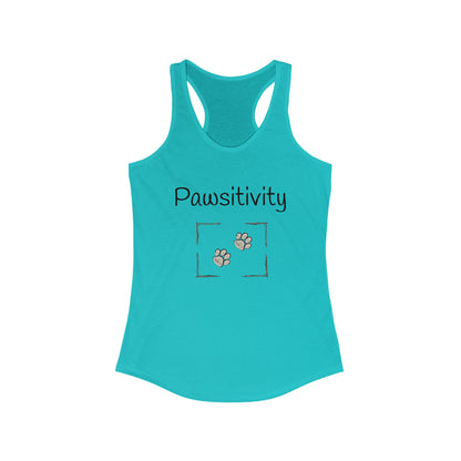 Women's 'Pawsitivity' Racerback Tank Top (Additional Colors)