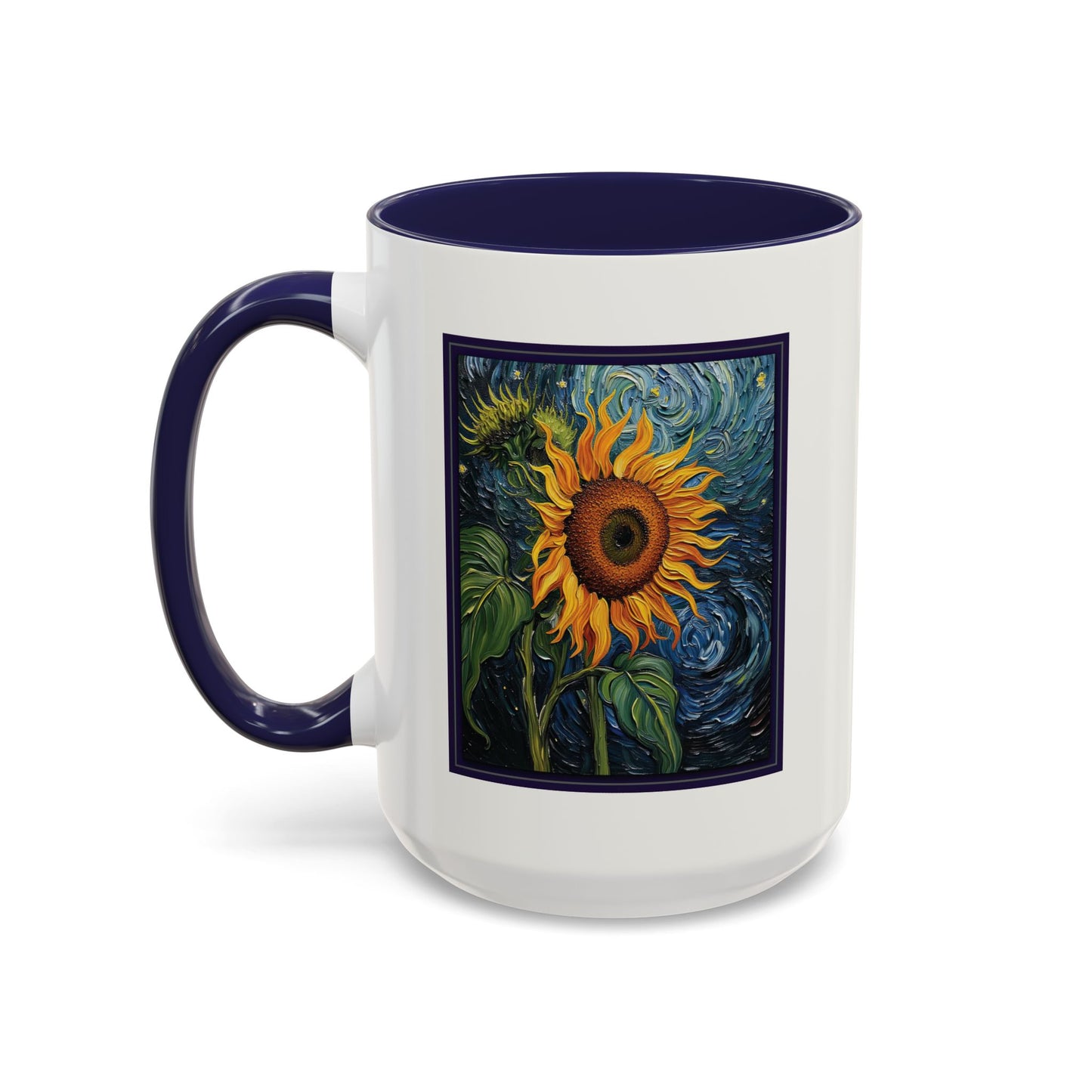 Nature Sunflower Theme Artist-Inspired 'Chase the light that makes you bloom' Accent Coffee Mug (Additional Colors, 11 oz & 15 oz)