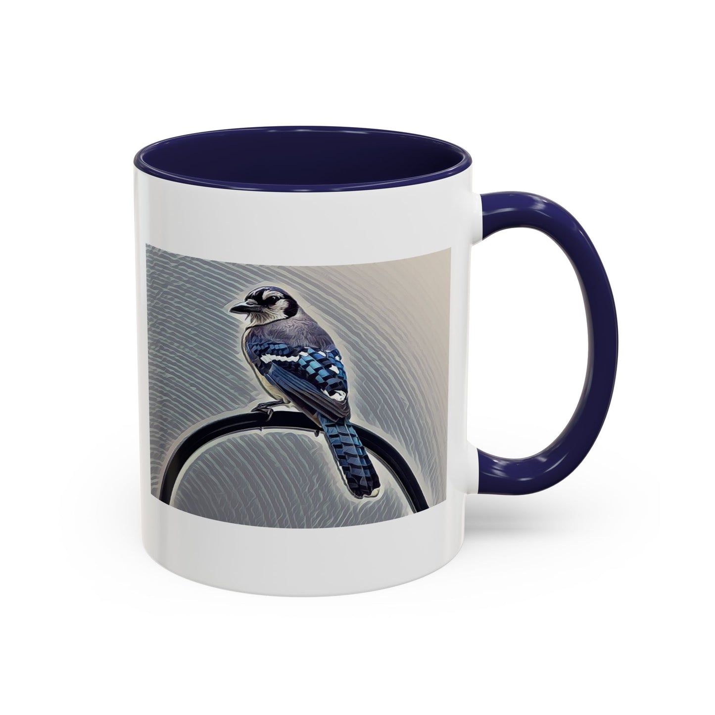Blue Jay Theme Two-Tone Accent Coffee Mug (Additional Size)