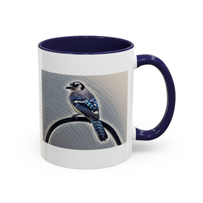 Blue Jay Theme Two-Tone Accent Coffee Mug (Additional Size)