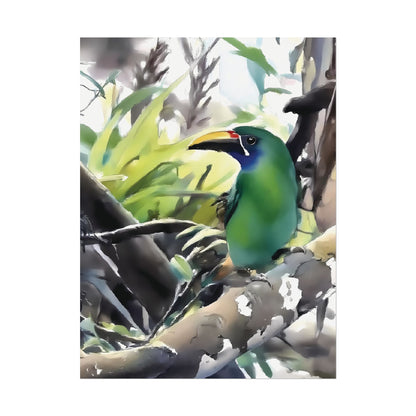 Nature-Inspired Colorful Tropical Bird on a Branch Wall Art Print