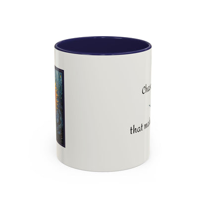 Nature Sunflower Theme Artist-Inspired 'Chase the light that makes you bloom' Accent Coffee Mug (Additional Colors, 11 oz & 15 oz)