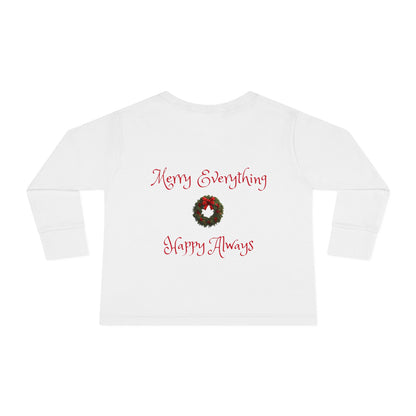 Toddler Christmas Samoyed Dog Theme Long Sleeve Tee - 'Dreaming of a White Christmas' (Additional Color)