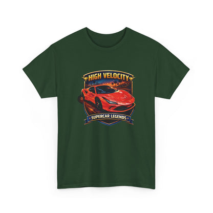 Adult Unisex Orange/Red 'High Velocity' Sportscar Theme Supercar Legends Series Graphic T-Shirt (Additional Colors)