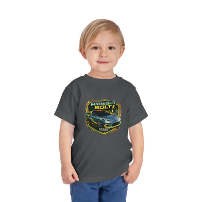 Toddler 'Midnight Bolt' Blue Sports Car Theme Street Legends Series Short Sleeve Tee (Additional Colors)