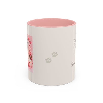 Valentine's Romantic Ragdoll Cat Theme 'Purr more Hiss less Stay pawsome' Accent Coffee Mug, 11 oz or 15 oz (Additional Color)