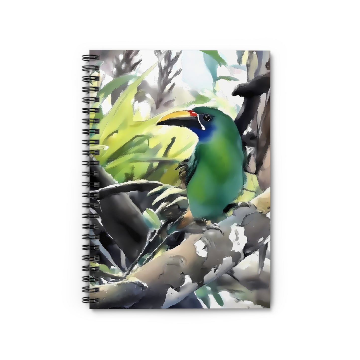Nature-Inspired Tropical Toucan Lined Spiral Notebook