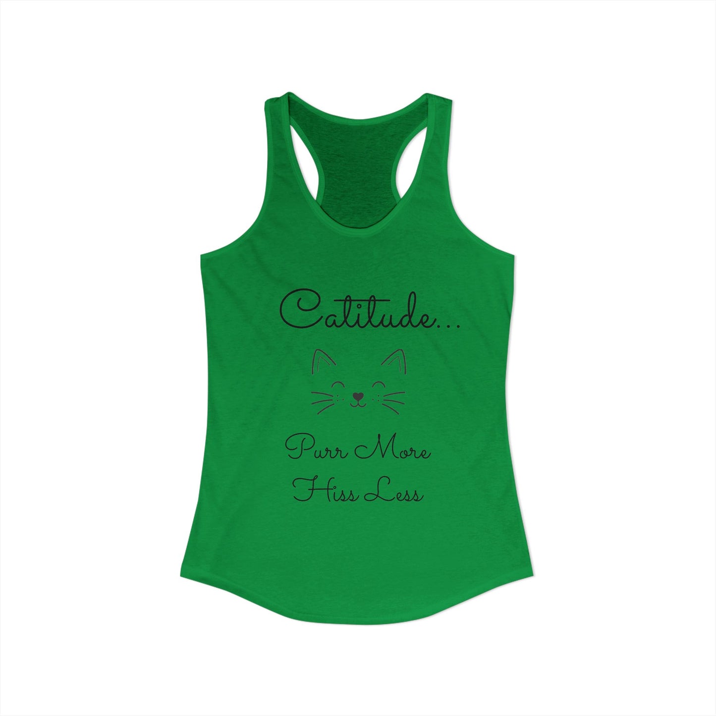 Catitude - 'Purr More Hiss Less' Double-Side Design Women's Racerback Tank Top (Additional Colors)