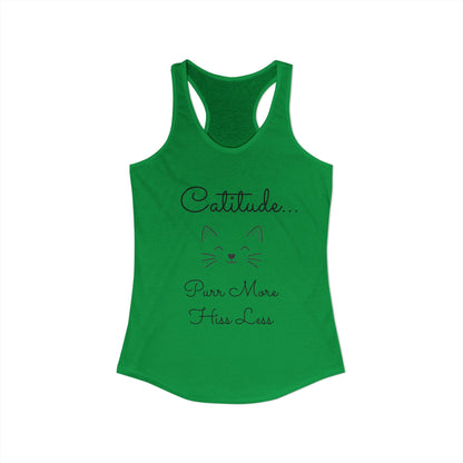 Catitude - 'Purr More Hiss Less' Double-Side Design Women's Racerback Tank Top (Additional Colors)