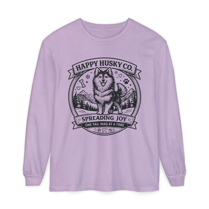 Unisex Happy Husky Co. Long Sleeve T-Shirt — 'Spreading Joy One Tail Wag At A Time' Graphic (Additional Colors)