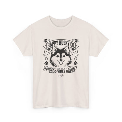 Unisex Adult Happy Husky Co. 'Happy Tails, Good Vibes Only' Graphic Tee (Additional Colors)