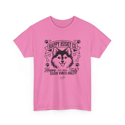 Unisex Adult Happy Husky Co. 'Happy Tails, Good Vibes Only' Graphic Tee (Additional Colors)