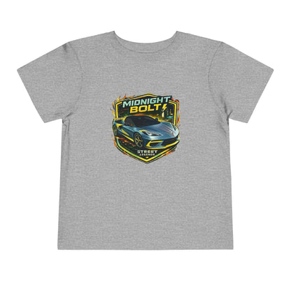 Toddler 'Midnight Bolt' Blue Sports Car Theme Street Legends Series Short Sleeve Tee (Additional Colors)