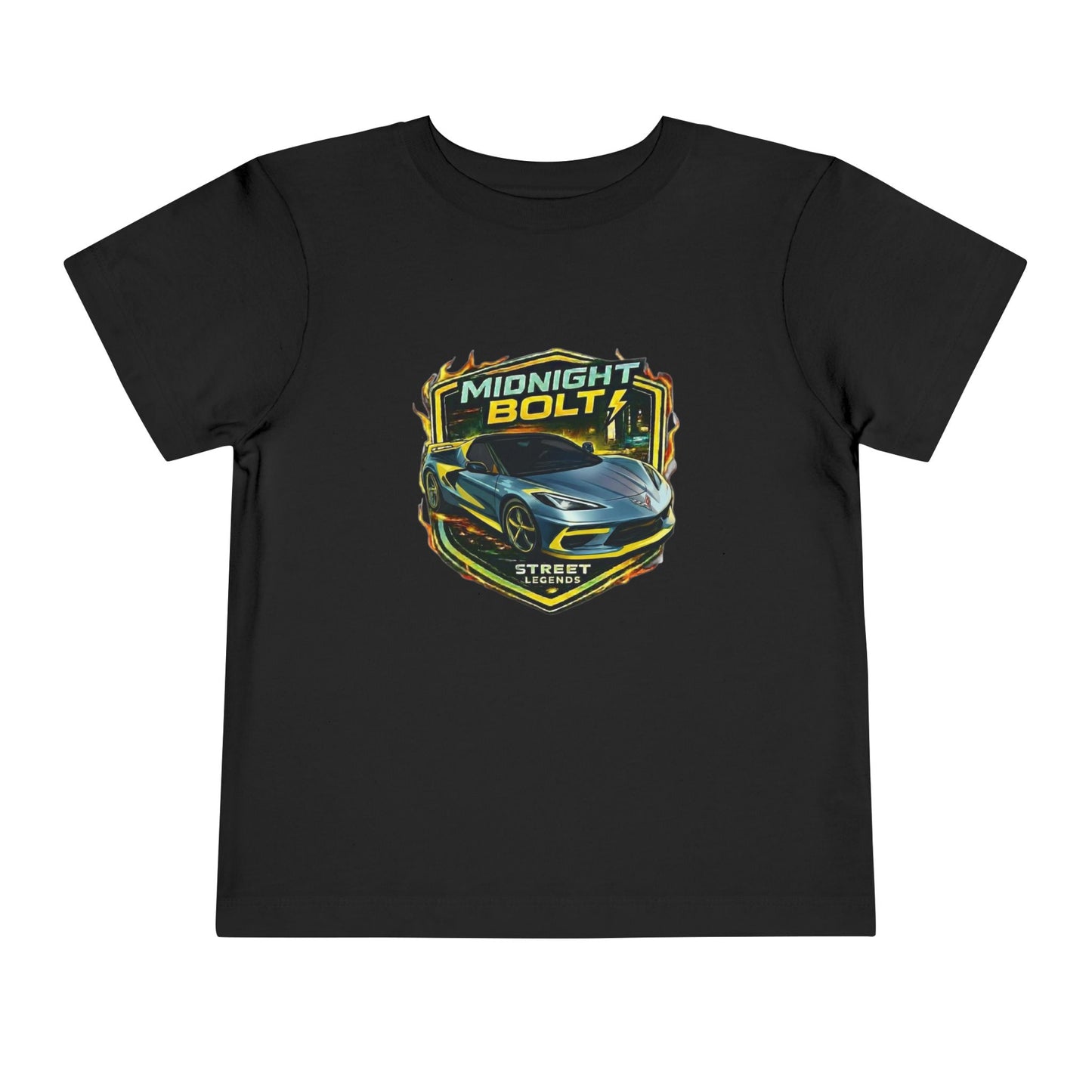 Toddler 'Midnight Bolt' Blue Sports Car Theme Street Legends Series Short Sleeve Tee (Additional Colors)