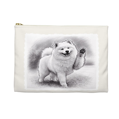 Samoyed Dog Accessory Pouch – Cute Waving Pup Zipper Bag for Phone, Makeup & Travel (Additional Size)