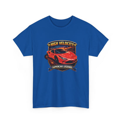 Adult Unisex Orange/Red 'High Velocity' Sportscar Theme Supercar Legends Series Graphic T-Shirt (Additional Colors)