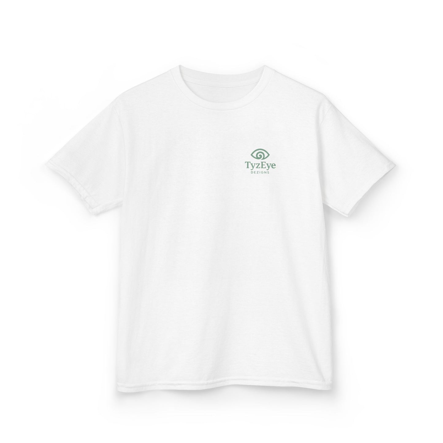 Kids Sunset Beach Scene Back Design T-Shirt — Tropical Palm Tree 'Saltwater State of Mind' Graphic w/ Logo Front (Additional Color)