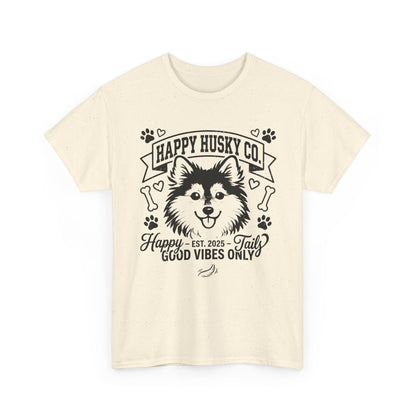 Unisex Adult Happy Husky Co. 'Happy Tails, Good Vibes Only' Graphic Tee (Additional Colors)