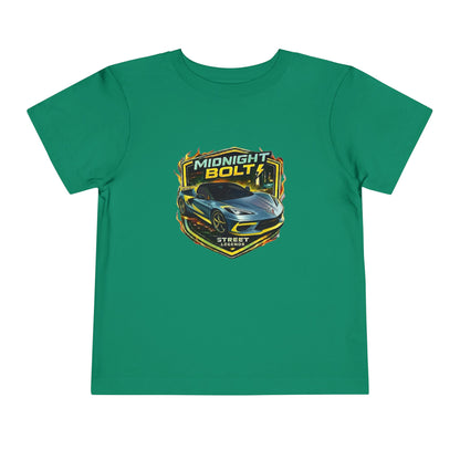 Toddler 'Midnight Bolt' Blue Sports Car Theme Street Legends Series Short Sleeve Tee (Additional Colors)