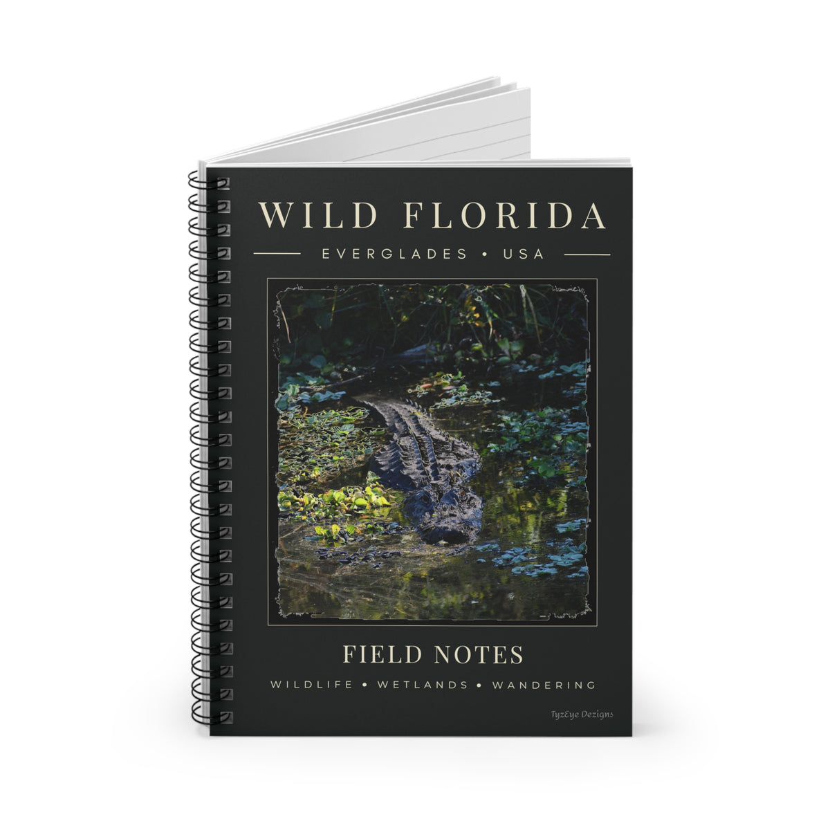 Wild Florida Alligator Design Spiral Notebook – Wildlife Journal, Nature Lover Gift