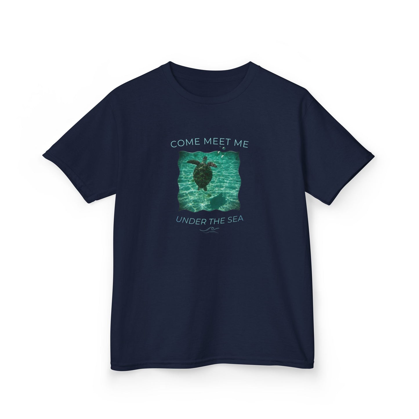 Kids Aquatic Theme Sea Turtle 'Come Meet Me Under the Sea' Cotton Tee (Additional Colors)