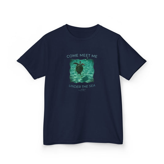 Kids Aquatic Theme Sea Turtle 'Come Meet Me Under the Sea' Cotton Tee (Additional Colors)