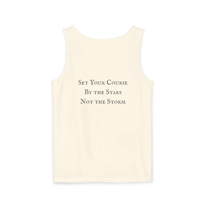 Unisex Adult Nautical Sailboat Tank Top — 'Set Your Course By The Stars, Not The Storm' Beach Graphic Tank (Additional Colors)